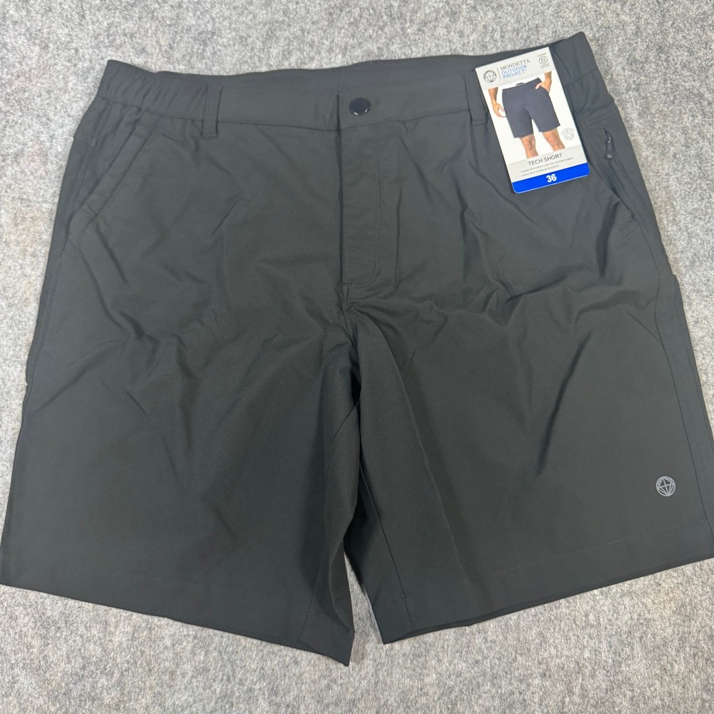 Mondetta Outdoor Project Mens Black Tech Shorts 36 NWT Hiking Trail Active